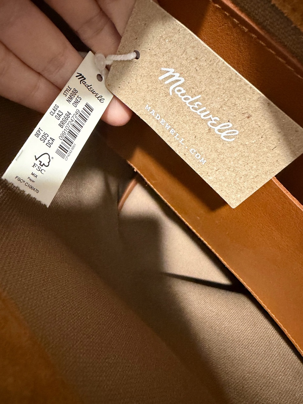 NEW Madewell The Essential Bucket Tote in Dark caramel suede NM988 $198 work bag - Picture 17 of 17